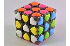 YJ Love - Kostka 3x3 - Serduszka - Transparent / czarna